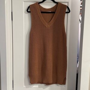 Tan Sweater Vest Dress